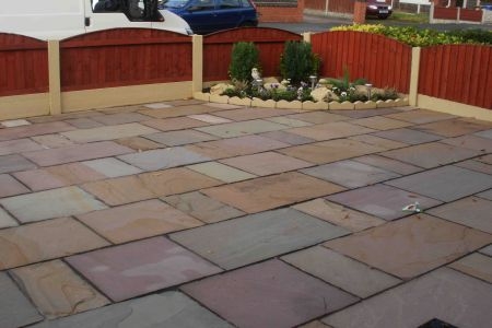 Мощение плитами цветного сланца Мощение плитами цветного сланца