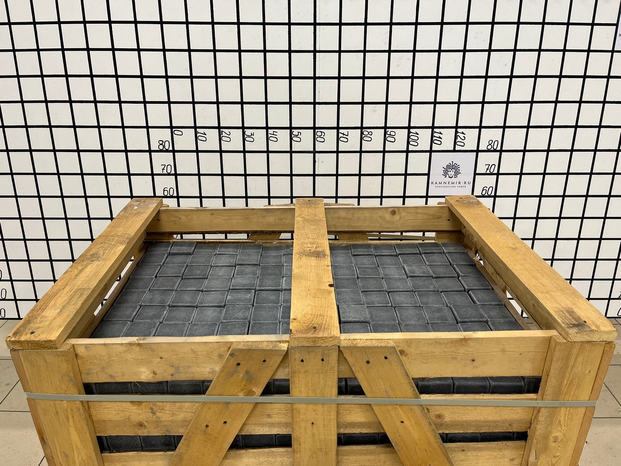 Брусчатка F2849 (80х80х50 мм)/Гранит Габбро/Черный/Пиленый + Галтованный - изображение 7