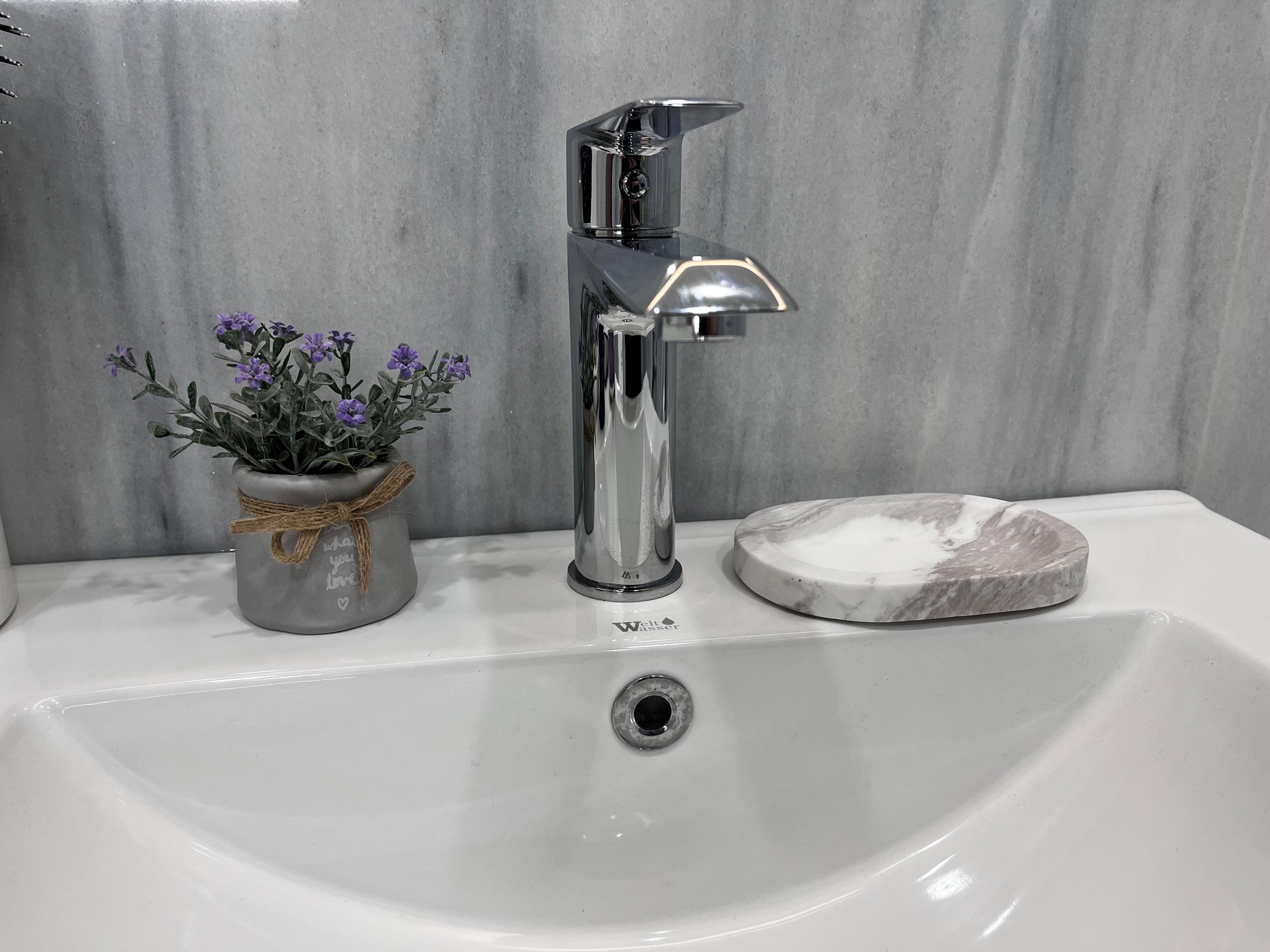 СПK Мыльница скругленная (150х100х18 мм)/Мрамор Pirgon/Белый/Лощение - изображение 3