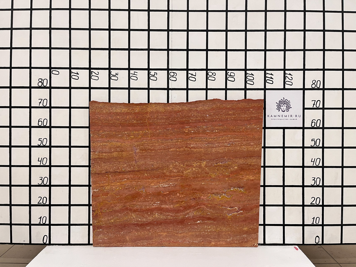 Изображение Заготовка  (830х715х19 мм)/Травертин Travertino Rosso /Красный/Пиленый