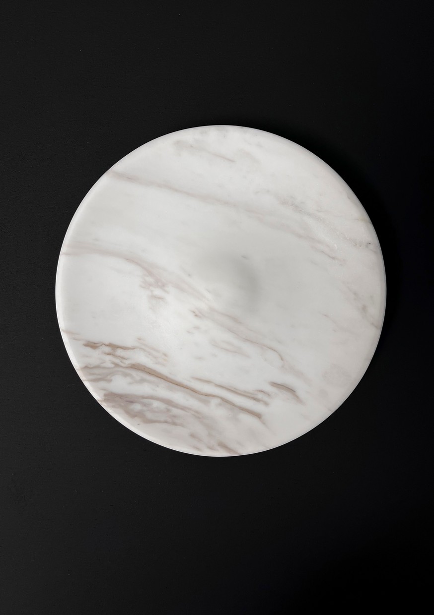 СПK Ключница круглая (185х185х18 мм)/Мрамор Pirgon/Белый/Лощение - изображение 2