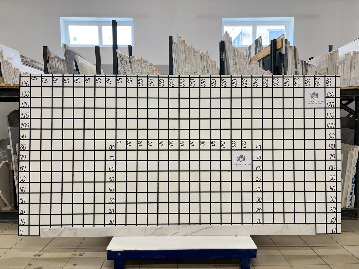 Изображение Заготовка  (2550х80х18 мм)/Мрамор Guangxi White/Белый/Полировка