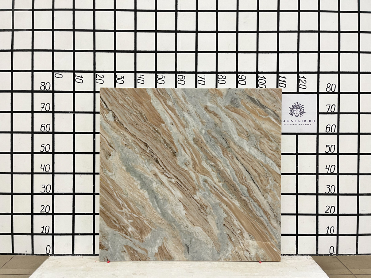 Изображение Заготовка склейка (850х810х60 мм)/Мрамор Indian Fantasy/Коричневый/Полировка