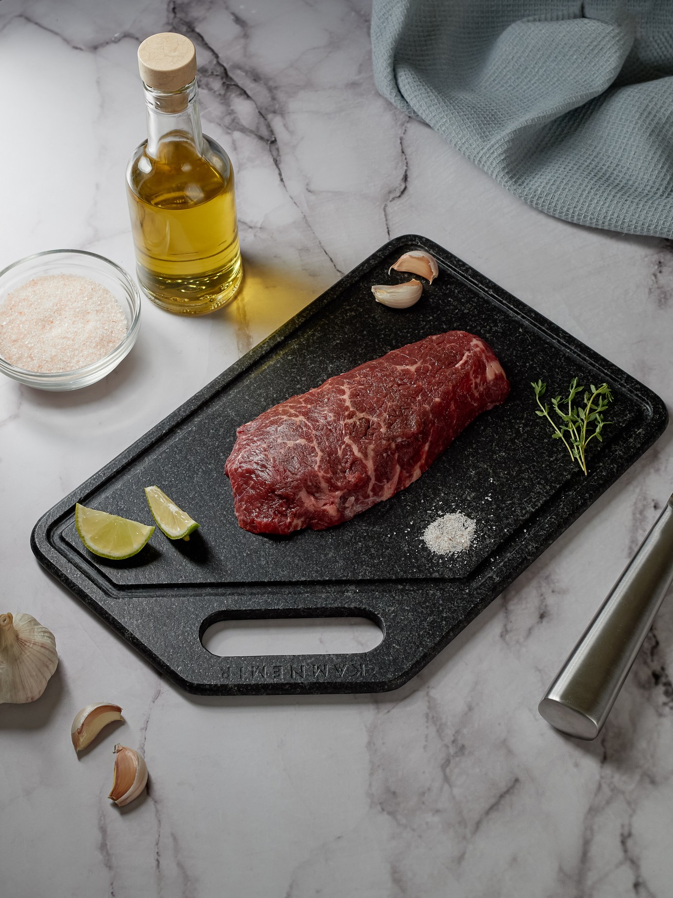 СПK Набор Разд. Доски с подставкой (360х250х80 мм)/Гранит Габбро/Черный/Антик - изображение 4