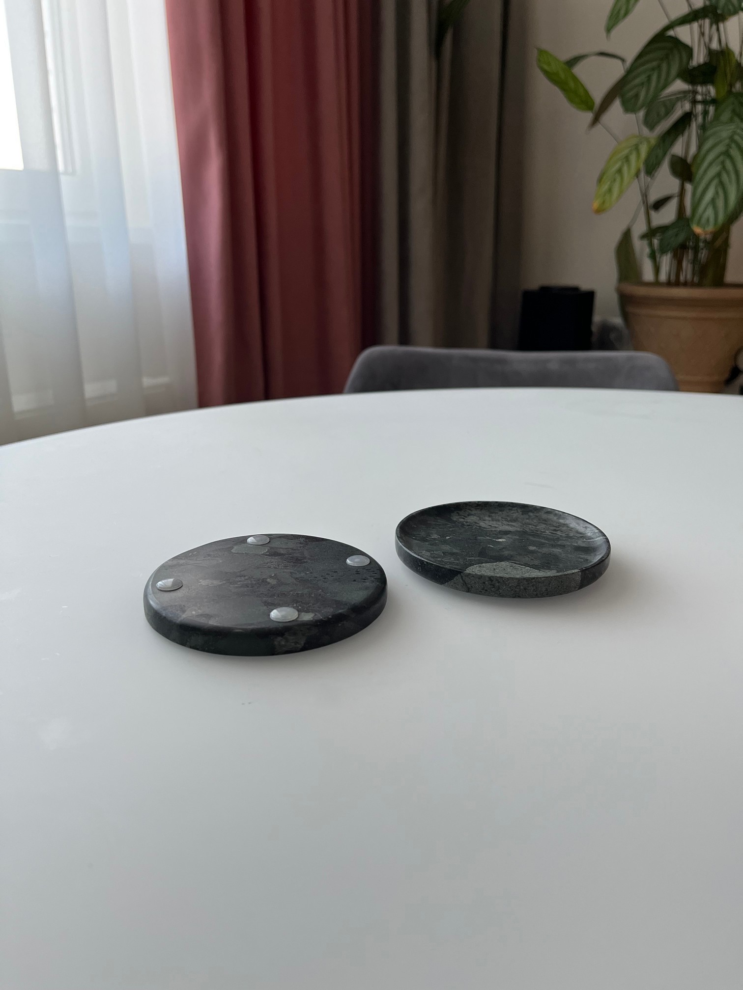 СПK Подставка под чашку (100х100х10 мм)/Конгломерат Onego Green/Зеленый/Лощение - изображение 3