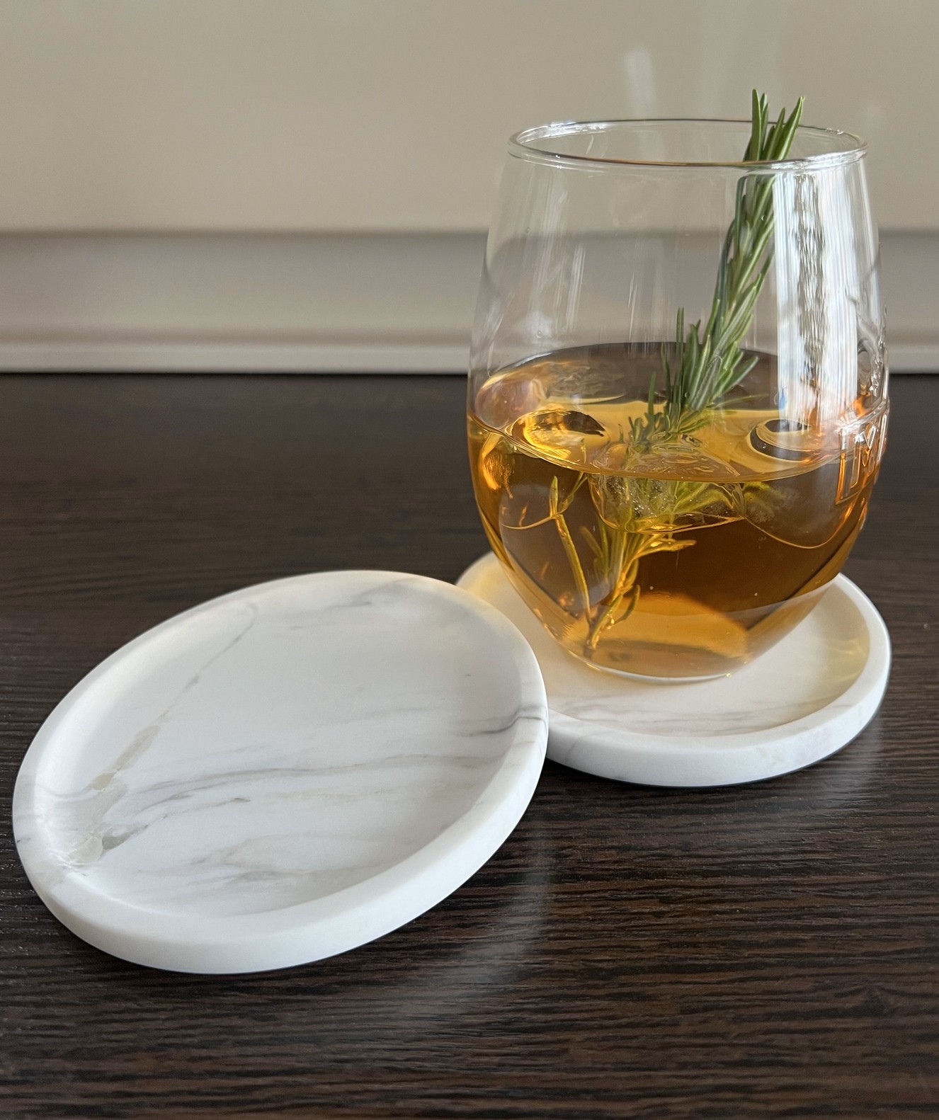 Изображение СПK Подставка под чашку (100х100х10 мм)/Мрамор Pirgon/Белый/Лощение