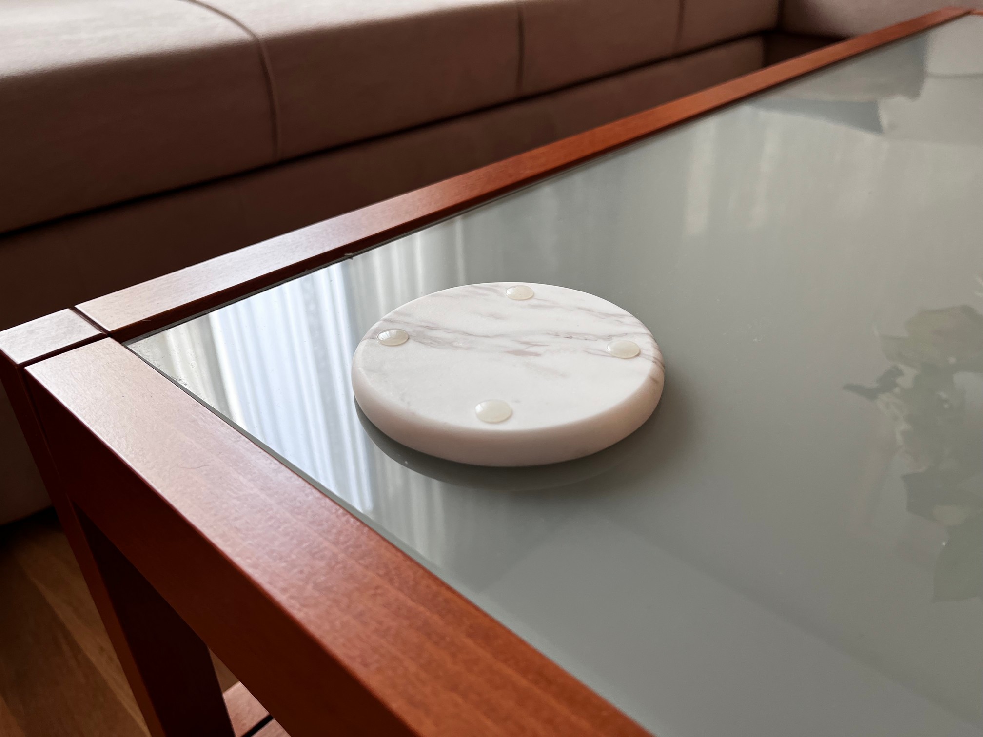 СПK Подставка под чашку (100х100х10 мм)/Мрамор Pirgon/Белый/Лощение - изображение 3