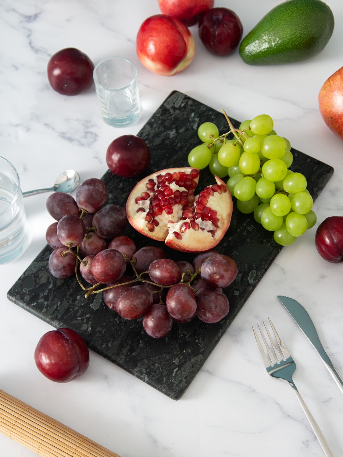 СПK Подставка "Поднос" скругленный (300х200х10 мм)/Конгломерат Onego Green/Зеленый/Антик - изображение 2