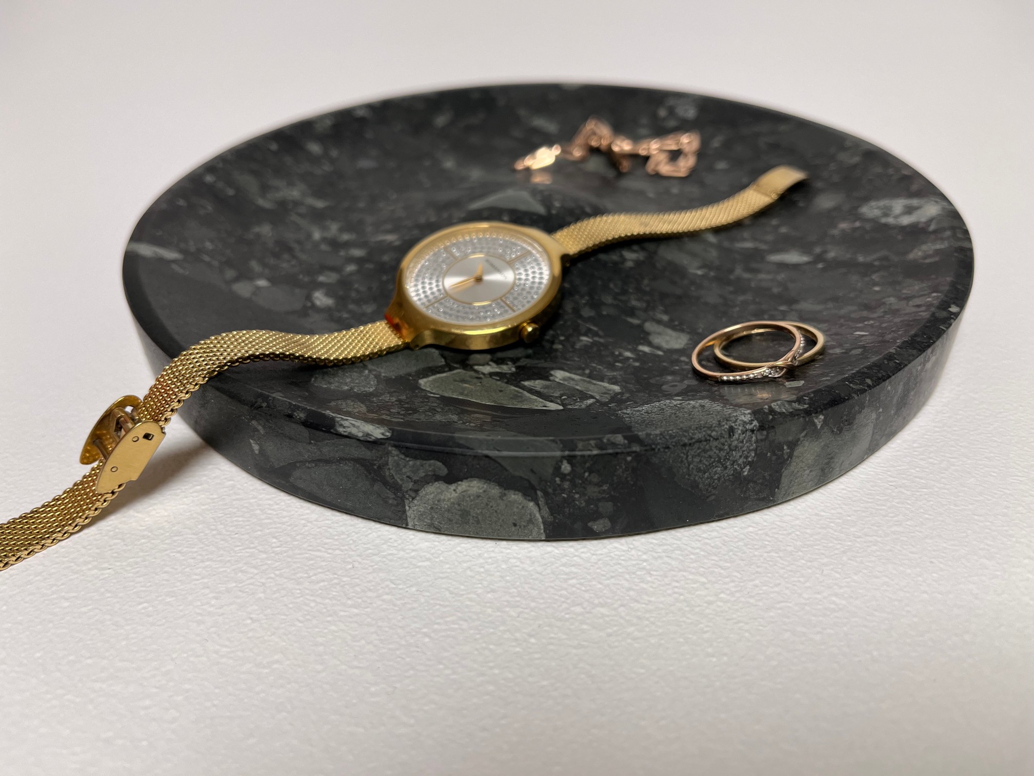 СПK Ключница круглая (185х185х20 мм)/Конгломерат Onego Green/Зеленый/Лощение - изображение 4