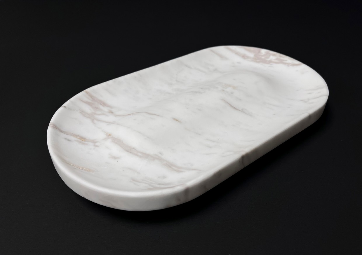 СПK Ключница овальная (260х150х18 мм)/Мрамор Pirgon/Белый/Лощение - изображение 3