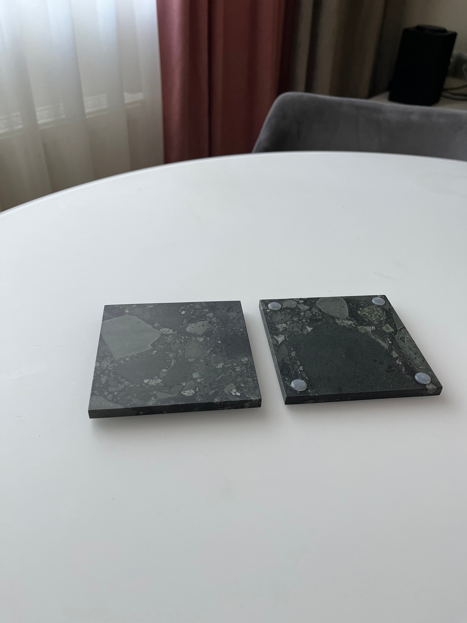 СПK Подставка квадратная (105х105х8 мм)/Конгломерат Onego Green/Зеленый/Лощение - изображение 3