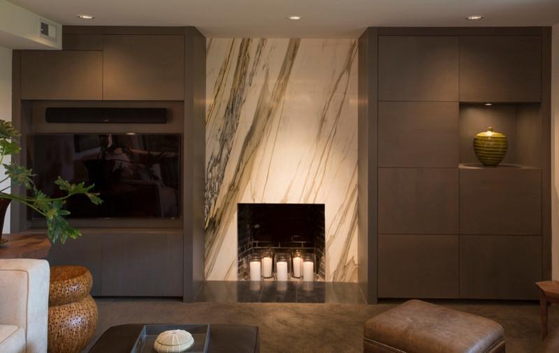 Облицовка камина мрамором