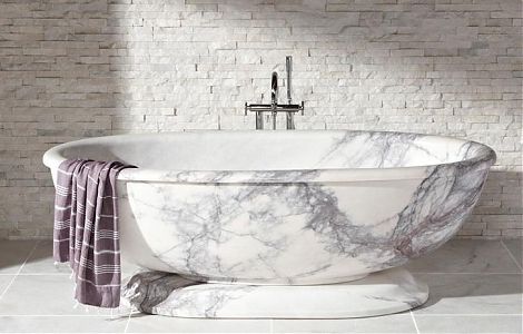 Потрясающий дизайн ванной комнаты в камне