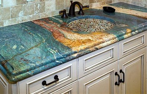 Столешницы в ванную комнату из гранита Van Gogh