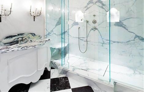 Отделка ванной лучшим итальянским мрамором