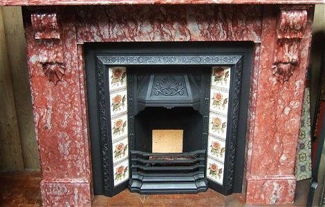 Каминный портал из мрамора Rosso Antico