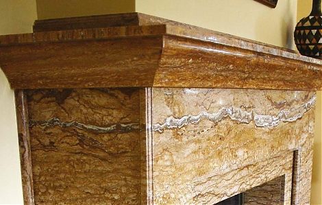 Каминный портал из травертина Travertine Walnut изображение 2